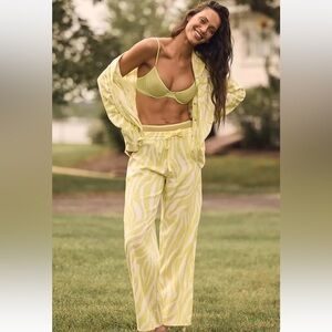 Anthropologie Flannel Zebra Print Pajama Top Sz. L